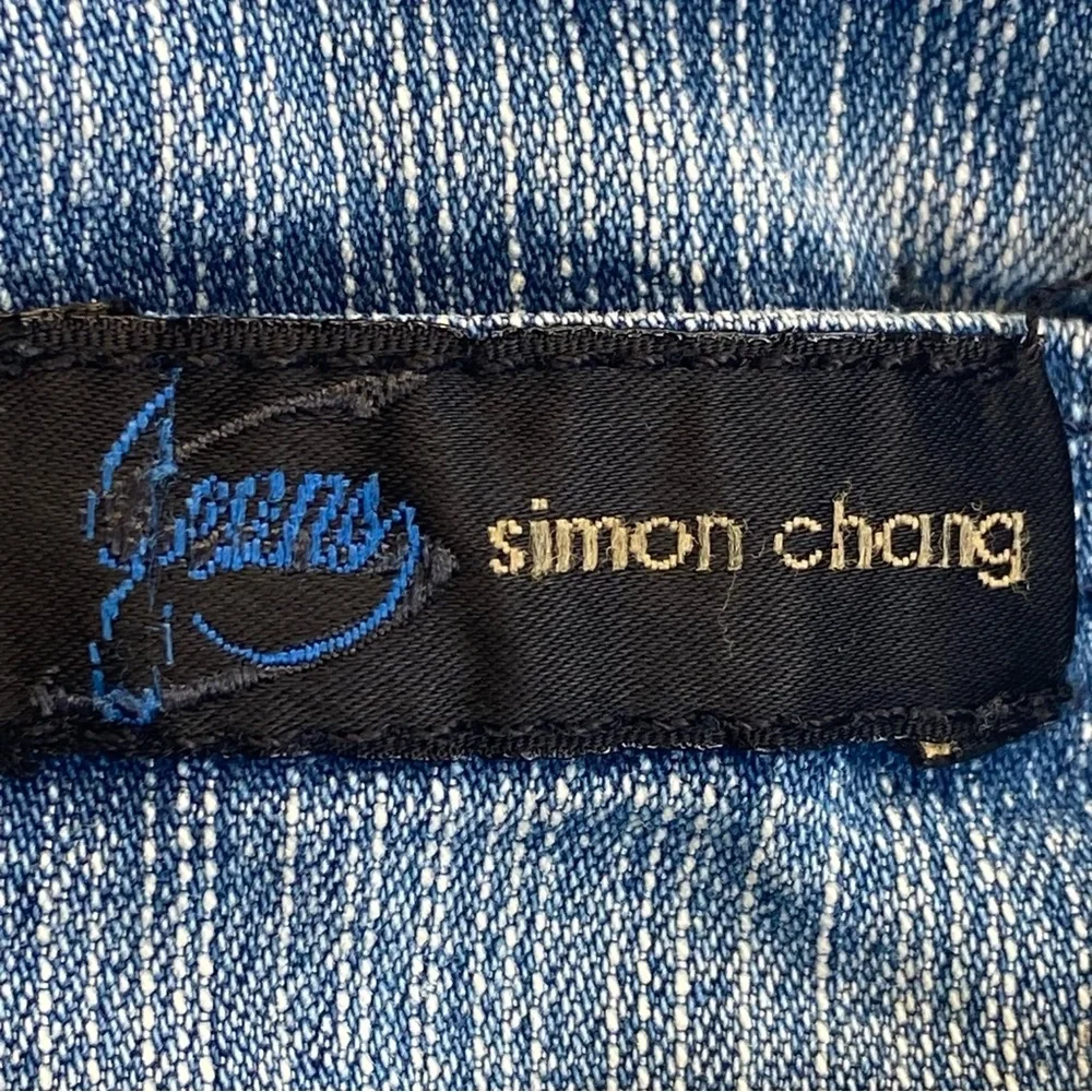Simon Chang Size 10 Wide Leg Cropped Denim Vintage Lightweight 1970's.Light Wash - Picture 12 of 14